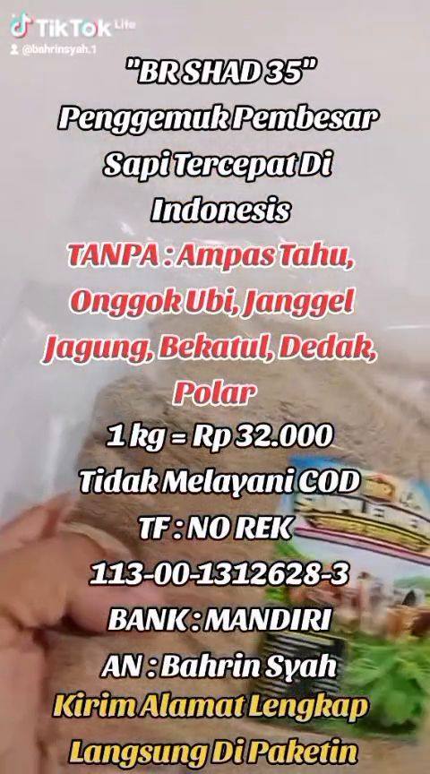Cuplikan video: Kemasan BR SHAD 35 dan info pesan